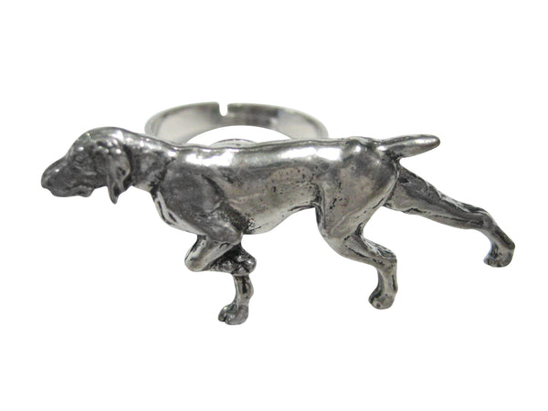 Pointer Dog Adjustable Size Fashion Ring