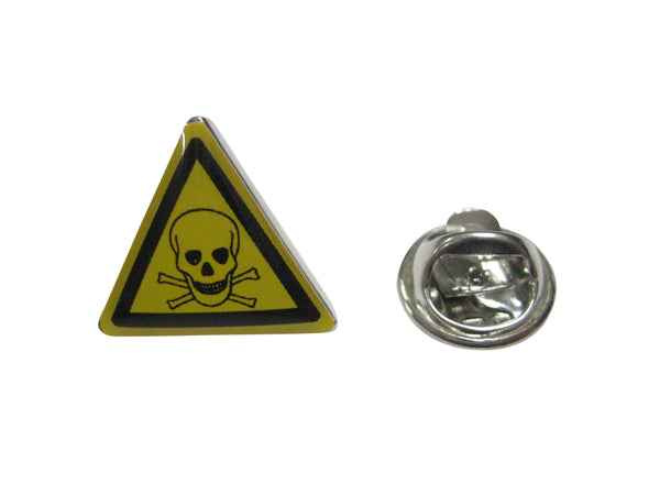 Poisonous Skull Danger Warning Sign Lapel Pin