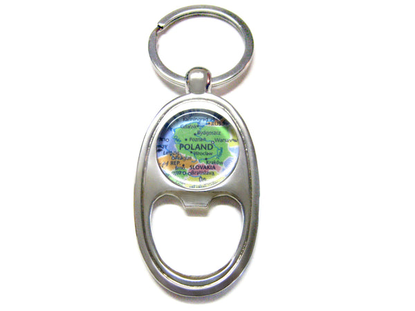 Poland Map Bottle Opener Key Chain