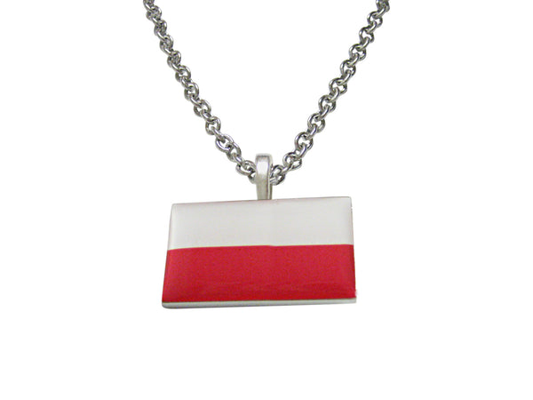 Poland Flag Pendant Necklace
