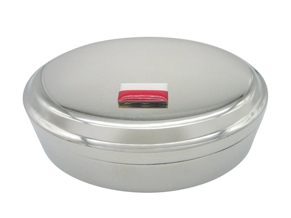 Poland Flag Pendant Oval Trinket Jewelry Box