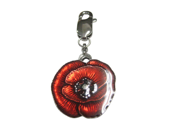 Poppy Flower Pendant Zipper Pull Charm