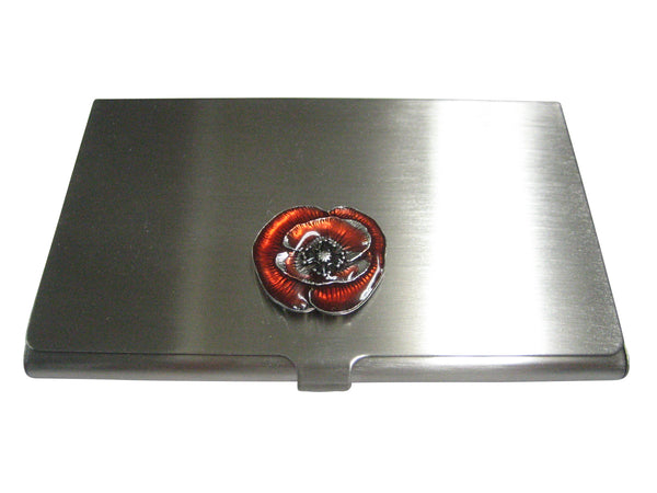 Poppy Flower Business Card Holder