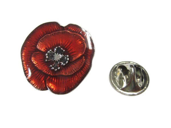 Poppy Flower Lapel Pin