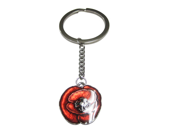 Poppy Flower Pendant Keychain