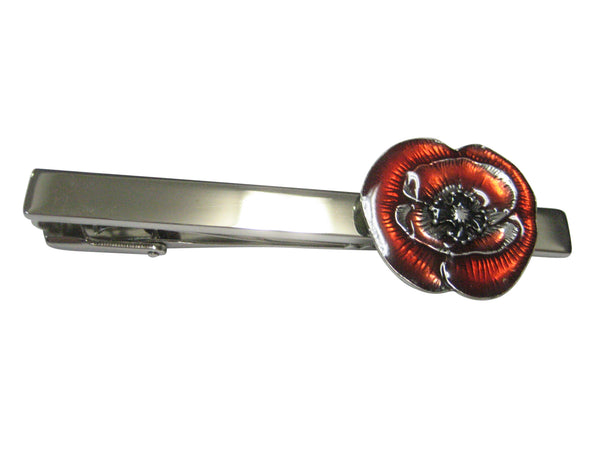 Poppy Flower Tie Clip