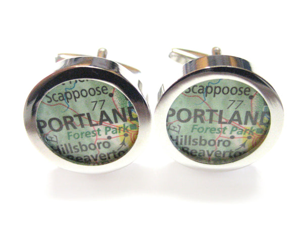 Portland Oregon Map Cufflinks