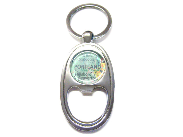 Portland Oregon Map Bottle Opener Key Chain