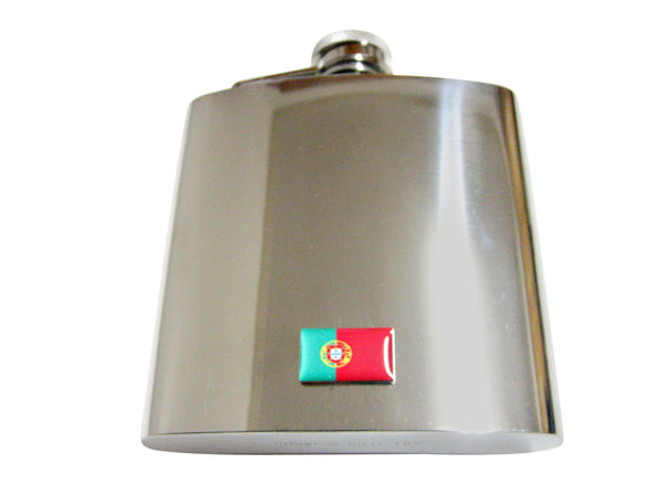 Portugal Flag Pendant 6 Oz. Stainless Steel Flask