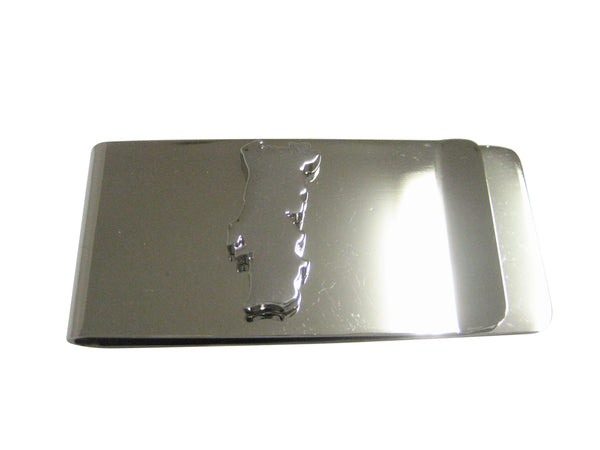 Portugal Map Shape Pendant Money Clip