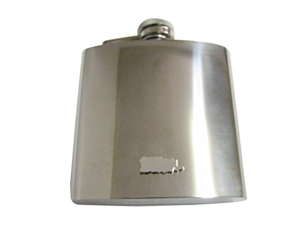 Puerto Rico Map Shape 6 Oz. Stainless Steel Flask
