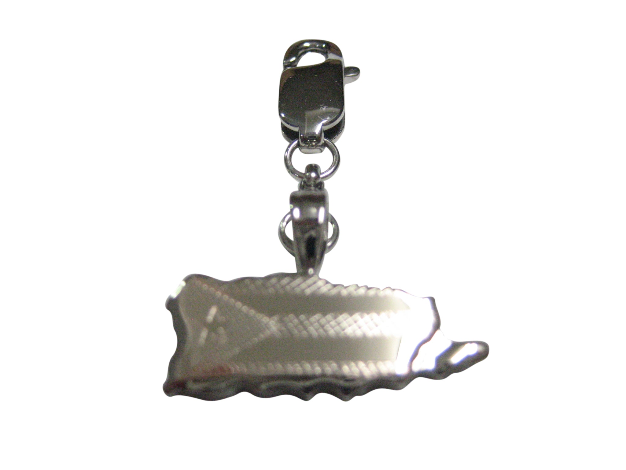 Puerto Rico Map Shape and Flag Design Pendant Zipper Pull Charm