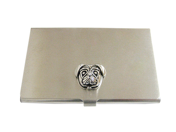 Pug Dog Head Pendant Business Card Holder