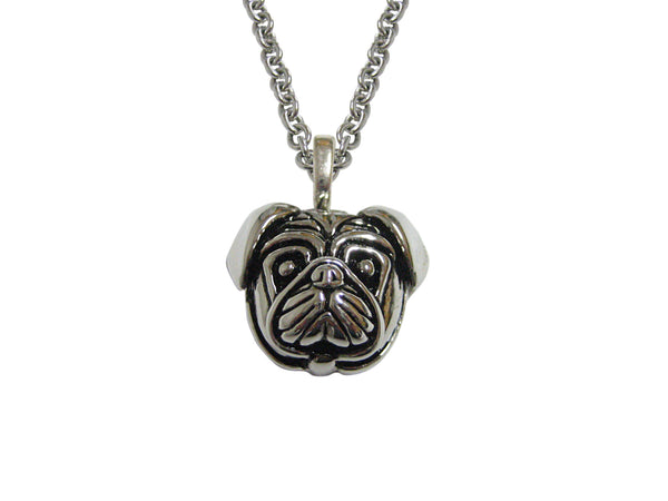 Pug Dog Head Pendant Necklace