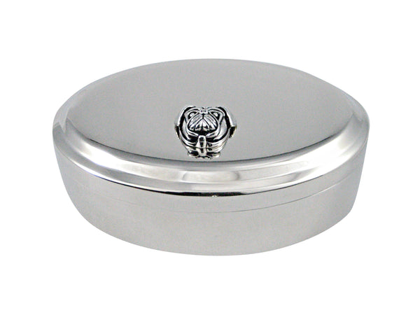 Pug Dog Head Pendant Oval Trinket Jewelry Box