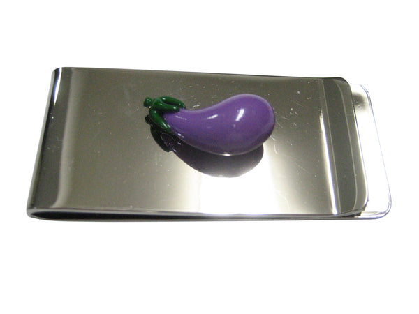 Purple Eggplant Aubergine Vegetable Emoji Money Clip