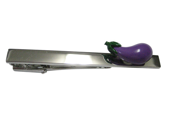Purple Eggplant Aubergine Vegetable Emoji Tie Clip
