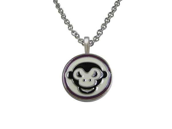 Purple Monkey Pendant Necklace