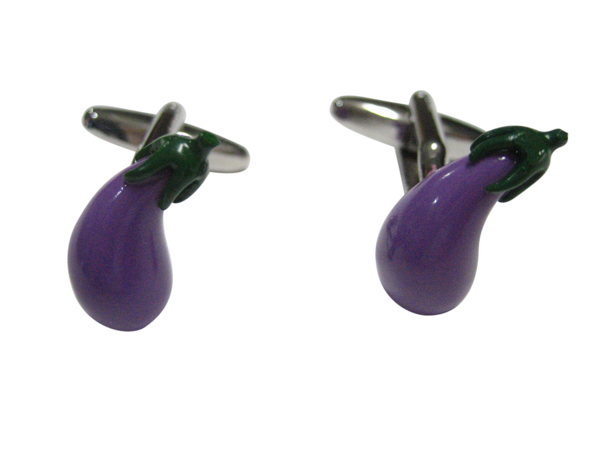 Purple Toned Eggplant Aubergine Vegetable Cufflinks
