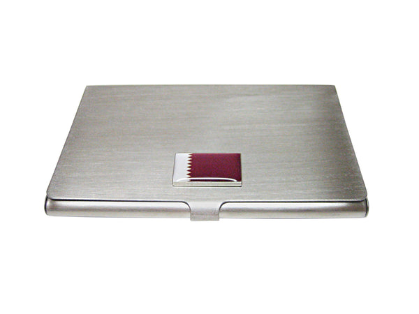 Qatar Flag Pendant Business Card Holder