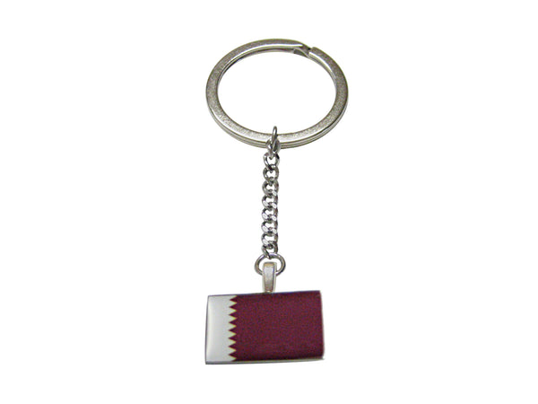 Qatar Flag Pendant Keychain