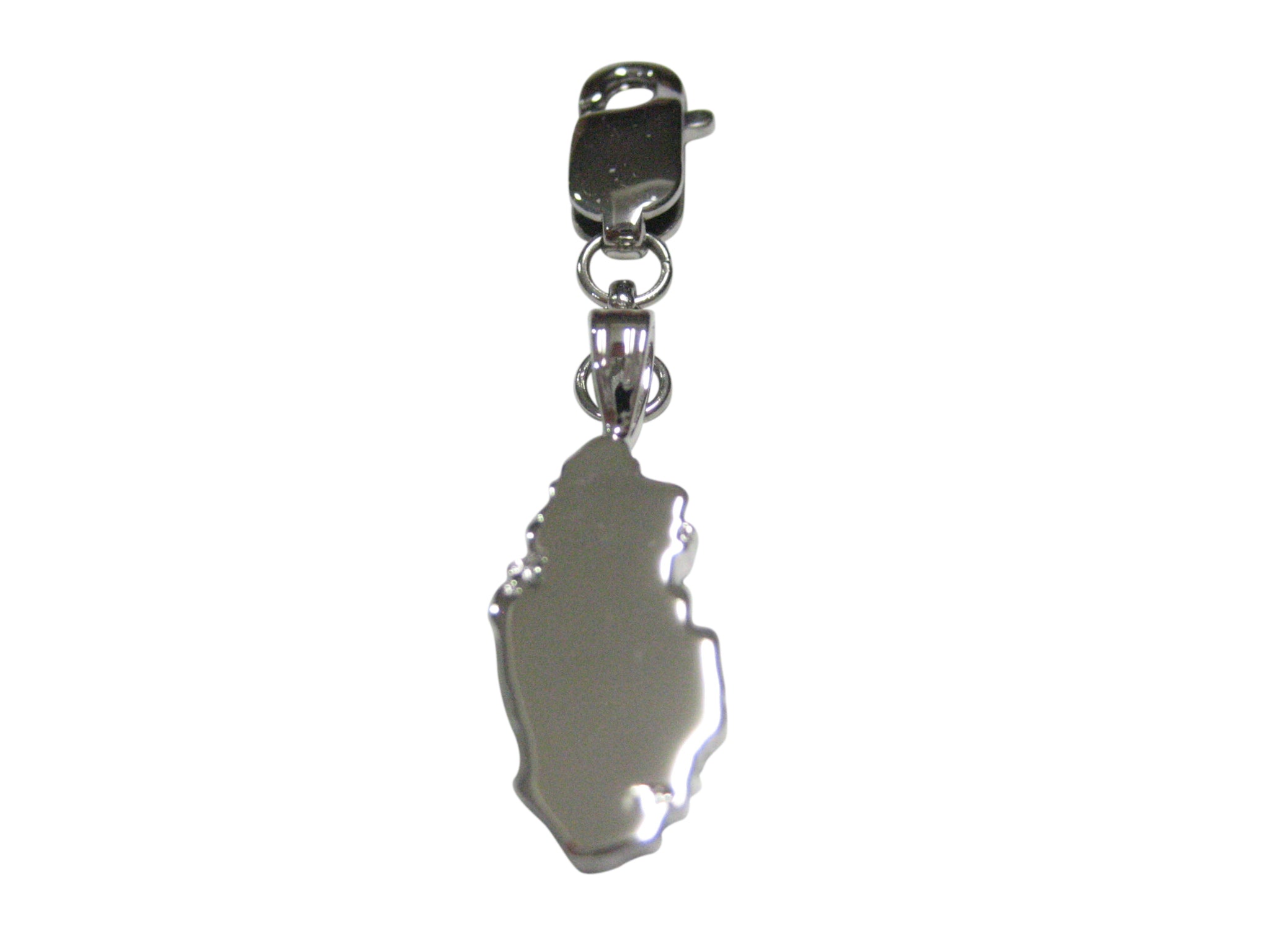 Qatar Map Shape Pendant Zipper Pull Charm