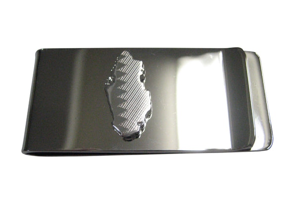Qatar Map Shape and Flag Design Money Clip
