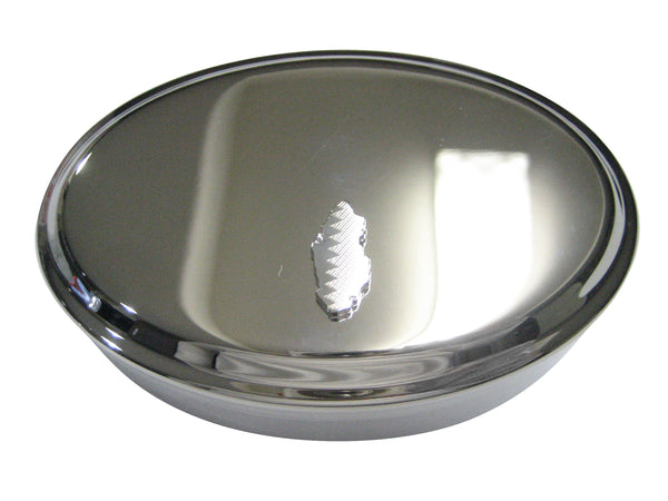 Qatar Map Shape and Flag Design Oval Trinket Jewelry Box