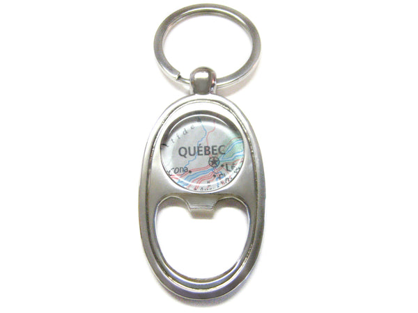 Quebec Canada Bottle Map Bottle Opener Key Chain