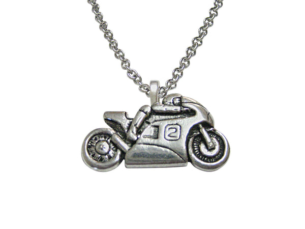 Racing Motorcycle Pendant Necklace
