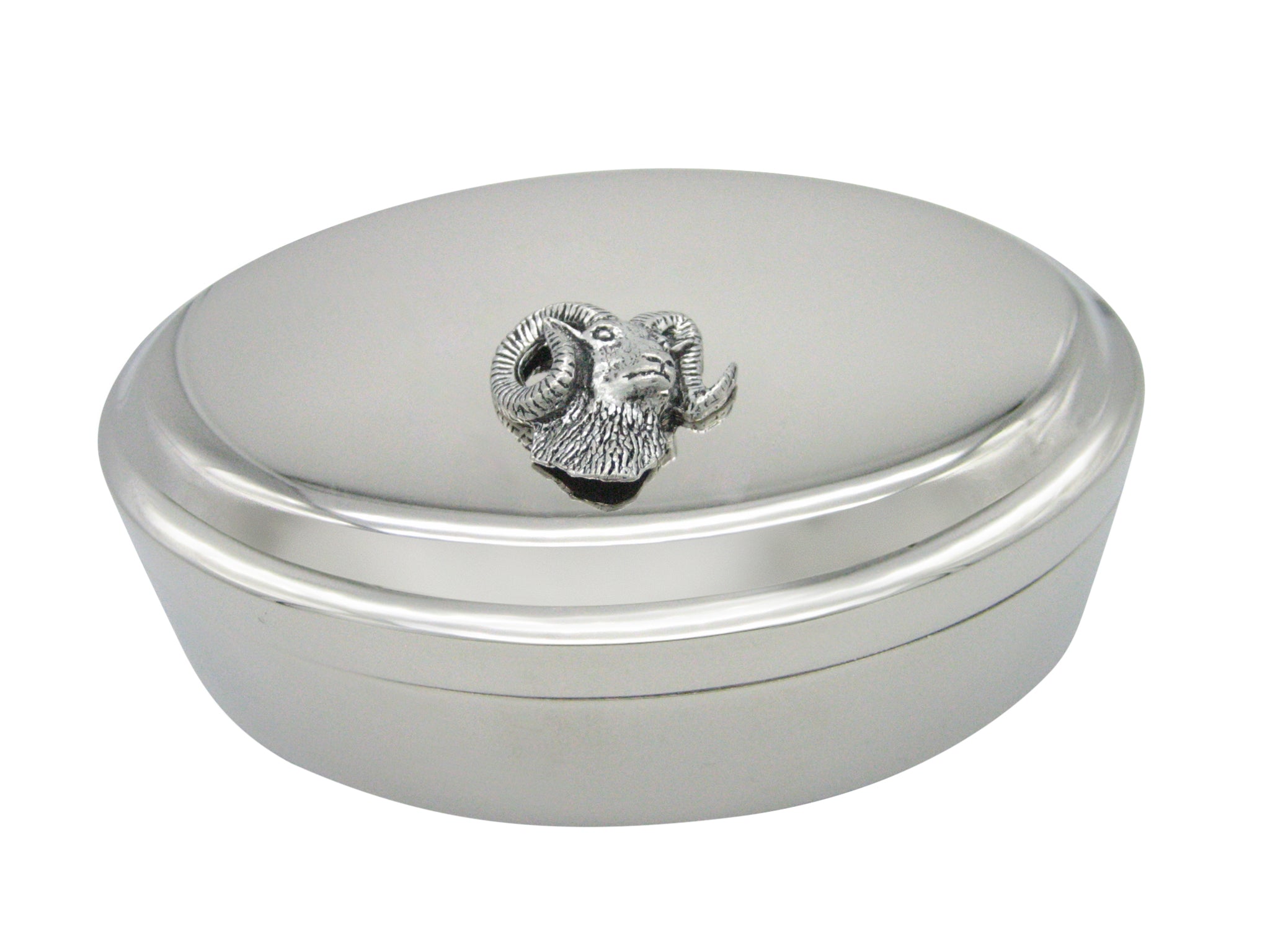 Ram Head Pendant Oval Trinket Jewelry Box