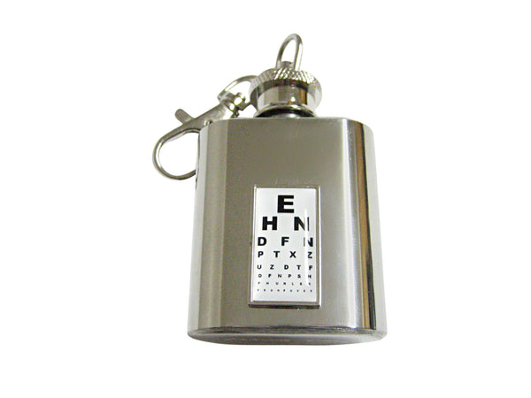 Rectangular Optometrist 1 Oz. Stainless Steel Key Chain Flask