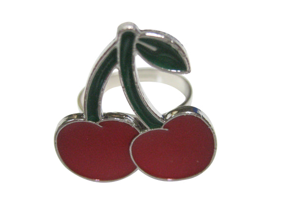 Red Cherry Fruit Adjustable Size Fashion Ring