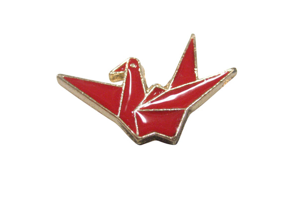 Red Toned Origami Crane Bird Magnet