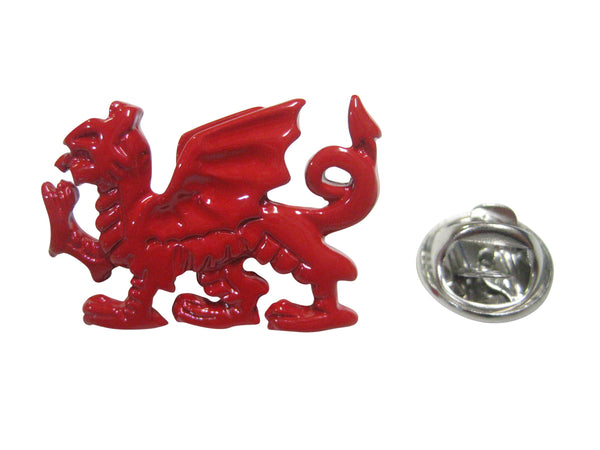 Red Toned Welsh Dragon Lapel Pin