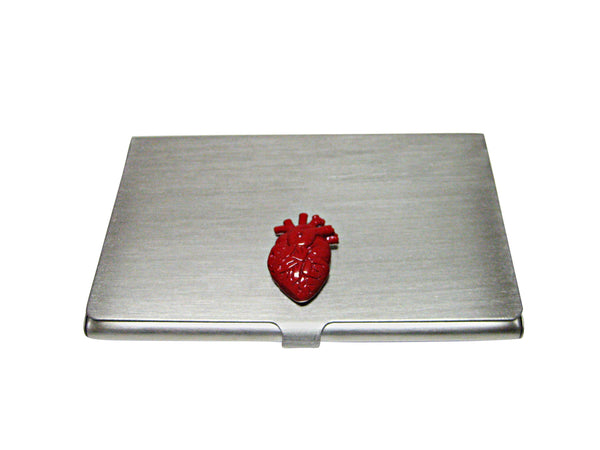 Red Anatomical Heart Business Card Holder