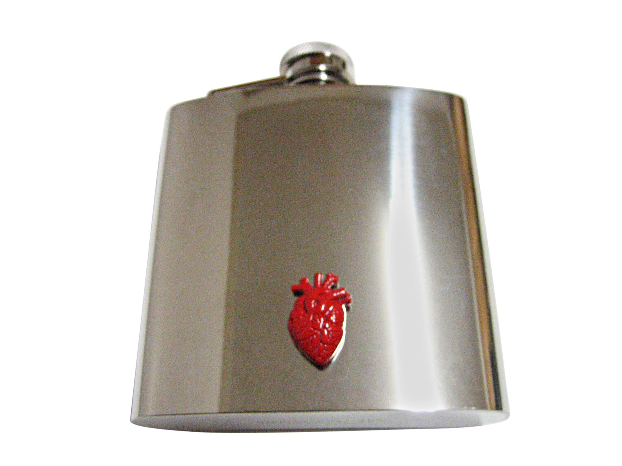 Red Anatomical Heart 6 Oz. Stainless Steel Flask