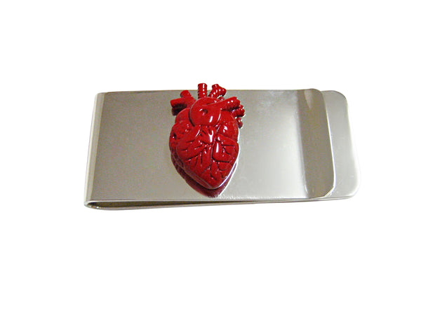 Red Anatomical Heart Money Clip