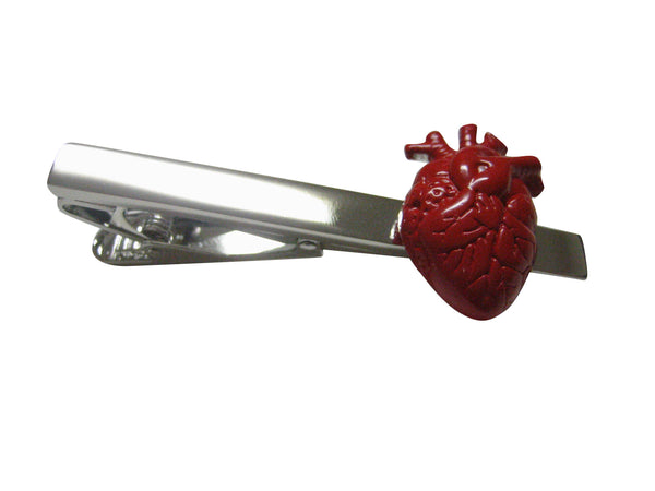 Red Anatomical Heart Tie Clip