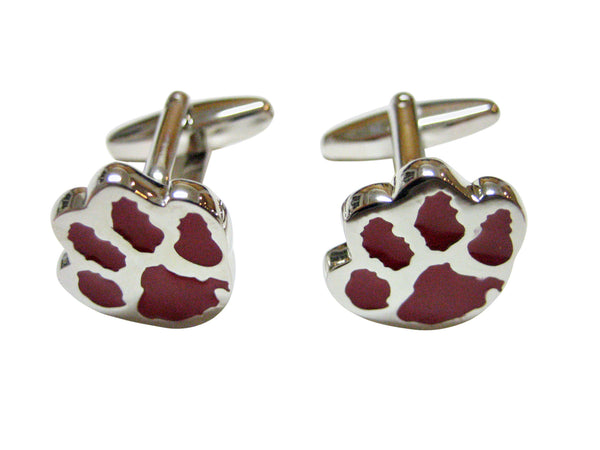 Red Animal Paw Track Cufflinks