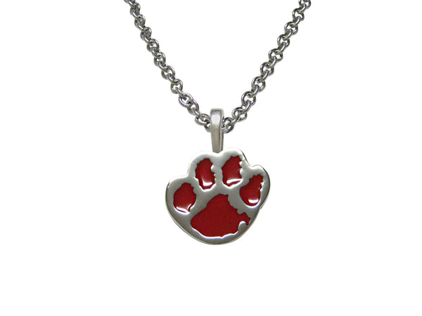 Red Animal Paw Pendant Necklace