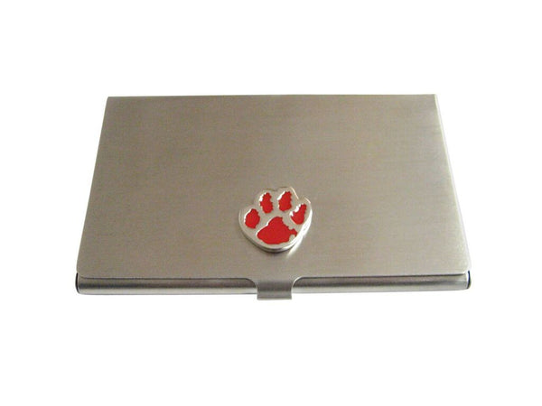 Red Animal Paw Business Card Holder