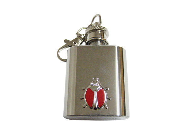 Red Bug Insect 1 Oz. Stainless Steel Key Chain Flask