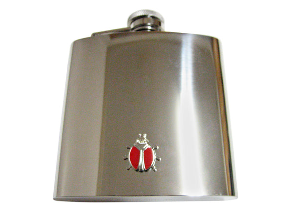 Red Bug Insect 6 Oz. Stainless Steel Flask
