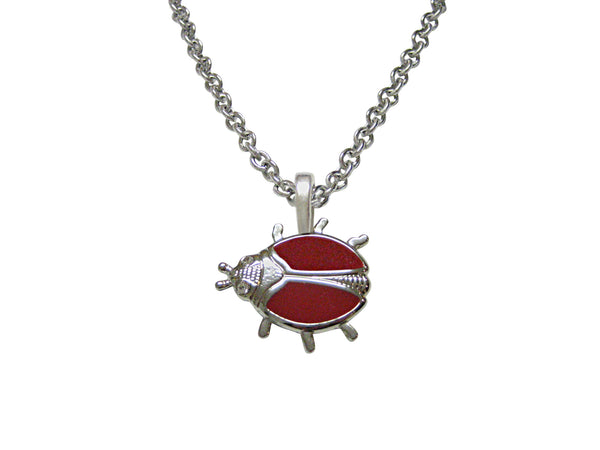 Red Bug Insect Pendant Necklace