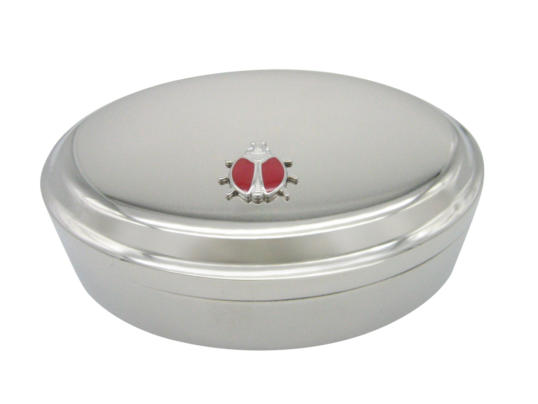 Red Bug Insect Pendant Oval Trinket Jewelry Box