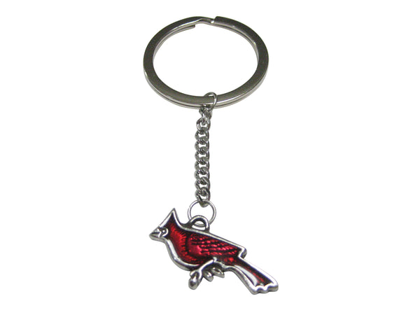 Red Cardinal Bird Pendant Keychain