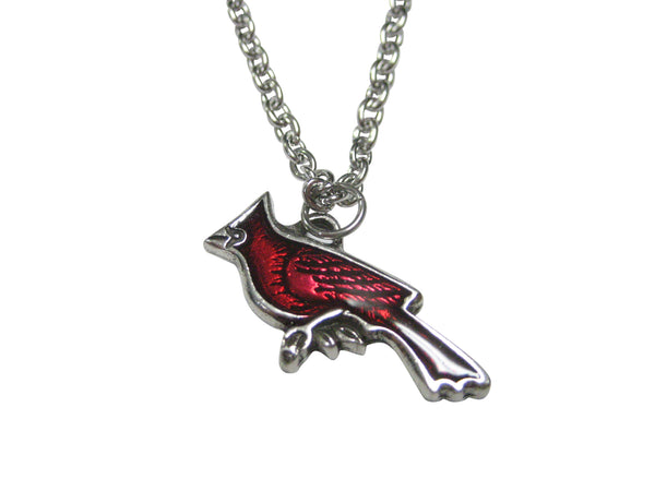 Red Cardinal Bird Pendant Necklace