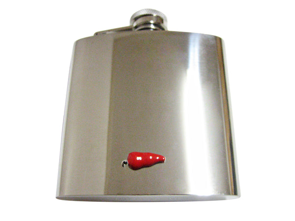 Red Chili Pepper 6 Oz. Stainless Steel Flask