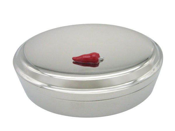 Red Chili Pepper Pendant Oval Trinket Jewelry Box